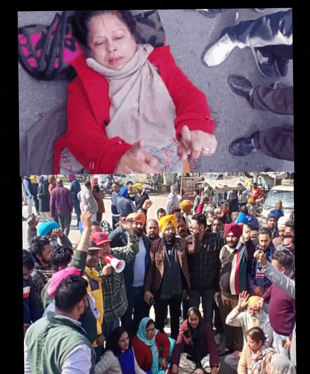 You are currently viewing कपूरथला में सड़क पर लेटी आप प्रत्याशी, समर्थकों ने रोड जाम कर किया प्रदर्शन; मंजू राणा बोली-पुलिस प्रशासन विरोधी उम्मीदवार के फेवर में है