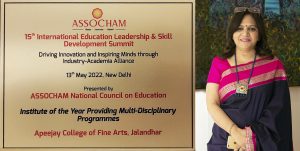 Read more about the article Apeejay College ऑफ फाइन आर्ट्स जालंधर  ASSOCHAM द्वारा Leading Institution of the Year Providing Multidisciplinary प्रोग्राम सम्मान से सम्मानित