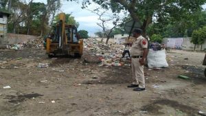 Read more about the article माडल टाउन डंपिंग पॉइंट पर पुलिस दे रही पहरा