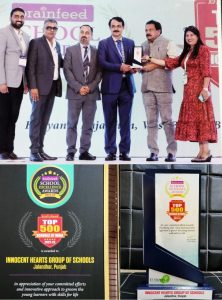 Read more about the article इनोसेंट हार्ट्स ग्रुप भारत के शीर्ष 500 स्कूलों में ‘स्कूल एक्सीलेंस अवार्ड से’ सम्मानित