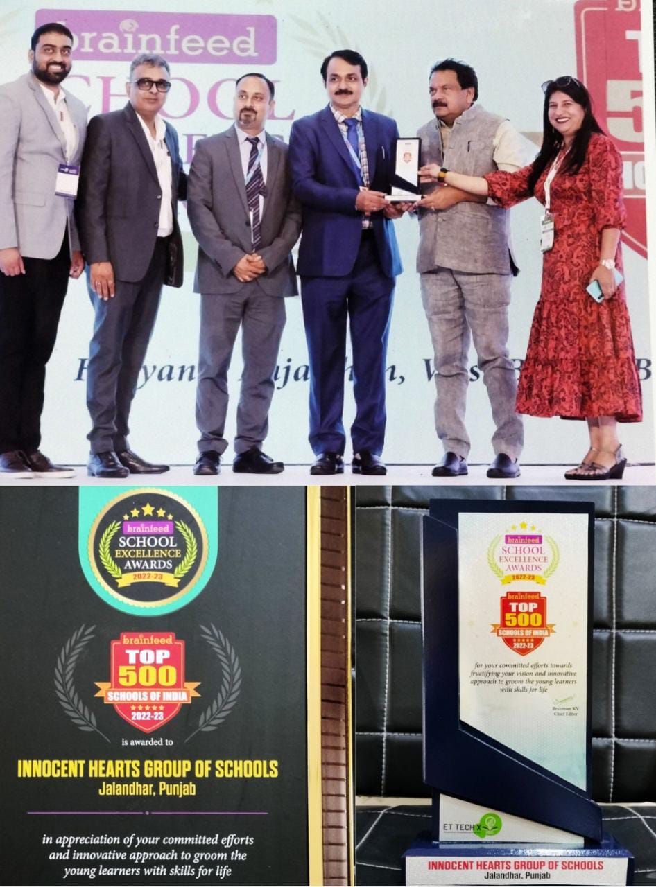 You are currently viewing इनोसेंट हार्ट्स ग्रुप भारत के शीर्ष 500 स्कूलों में ‘स्कूल एक्सीलेंस अवार्ड से’ सम्मानित